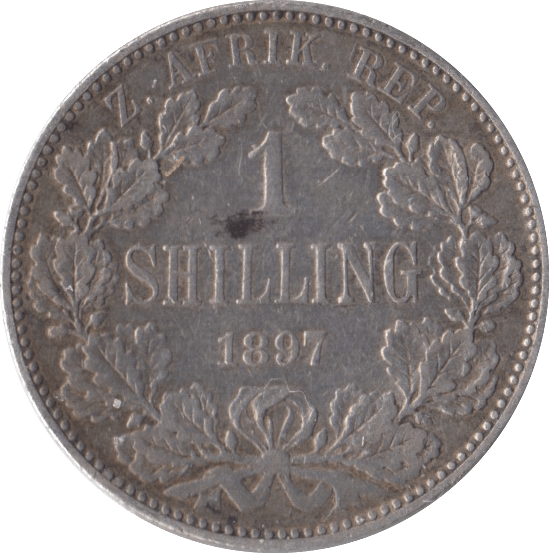 1897 SOUTH AFRICA SILVER ONE SHILLING - SILVER WORLD COINS - Cambridgeshire Coins