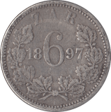 1897 SOUTH AFRICA SILVER SIXPENCE - SILVER WORLD COINS - Cambridgeshire Coins