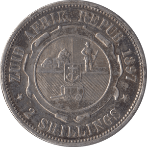 1897 SOUTH AFRICA SILVER TWO SHILLINGS - SILVER WORLD COINS - Cambridgeshire Coins