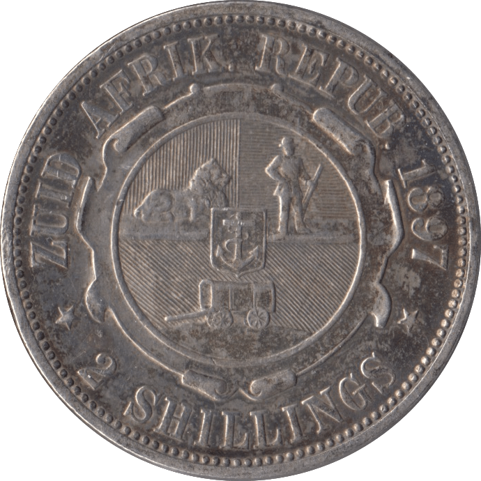 1897 SOUTH AFRICA SILVER TWO SHILLINGS - SILVER WORLD COINS - Cambridgeshire Coins