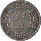 1897 SOUTH AFRICA SILVER TWO SHILLINGS - SILVER WORLD COINS - Cambridgeshire Coins