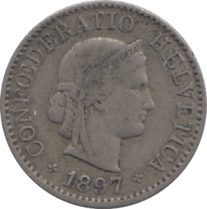 1897 SWITZERLAND 5 RAPPEN - WORLD COINS - Cambridgeshire Coins
