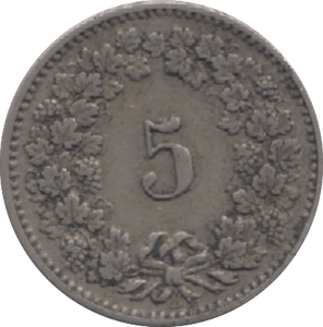 1897 SWITZERLAND 5 RAPPEN - WORLD COINS - Cambridgeshire Coins
