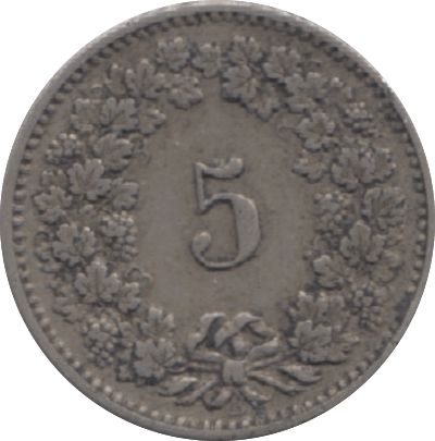 1897 SWITZERLAND 5 RAPPEN - WORLD COINS - Cambridgeshire Coins