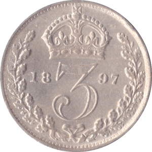 1897 THREEPENCE ( EF ) A - Threepence - Cambridgeshire Coins