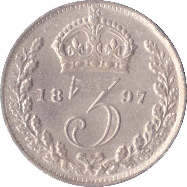 1897 THREEPENCE ( EF ) A - Threepence - Cambridgeshire Coins