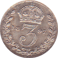 1897 THREEPENCE ( EF ) B - Threepence - Cambridgeshire Coins
