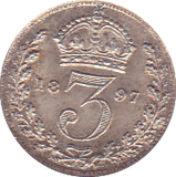 1897 THREEPENCE ( EF ) B - Threepence - Cambridgeshire Coins