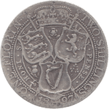 1897 TWO SHILLINGS ( NF ) 11 - Florin - Cambridgeshire Coins