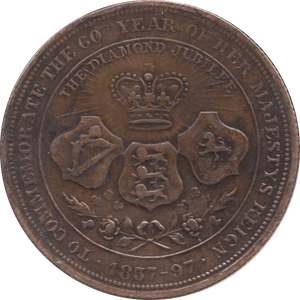 1897 VICTORIAN DIAMOND JUBILEE COMMEMORATIVE MEDAL - MEDALLIONS - Cambridgeshire Coins