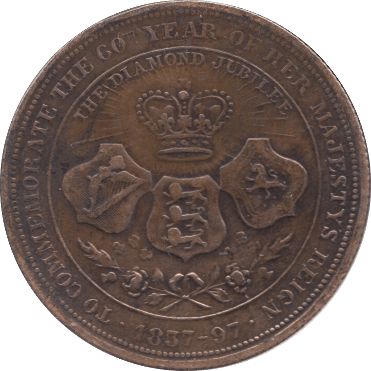 1897 VICTORIAN DIAMOND JUBILEE COMMEMORATIVE MEDAL - MEDALLIONS - Cambridgeshire Coins