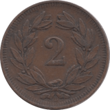 1898 2 RAPPEN SWITZERLAND - WORLD COINS - Cambridgeshire Coins