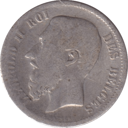 1898 50 CENTIMES BELGIUM - WORLD COINS - Cambridgeshire Coins