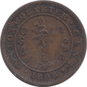 1898 CEYLON 1/4 CENT - SILVER WORLD COINS - Cambridgeshire Coins