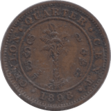 1898 CEYLON 1/4 CENT - SILVER WORLD COINS - Cambridgeshire Coins