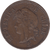 1898 CHILE 2 1/2 CENTAVOS - WORLD COINS - Cambridgeshire Coins