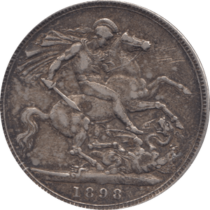 1898 CROWN ( FINE ) LX11 - Crown - Cambridgeshire Coins