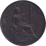 1898 FARTHING ( UNC ) - Farthing - Cambridgeshire Coins