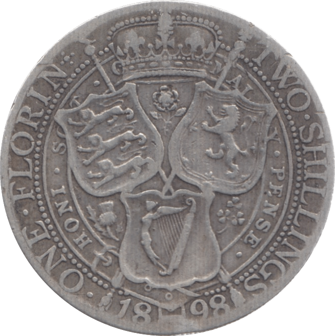 1898 FLORIN ( FINE ) 2 - Florin - Cambridgeshire Coins