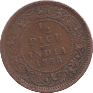 1898 HALF PICE INDIA - SILVER WORLD COINS - Cambridgeshire Coins