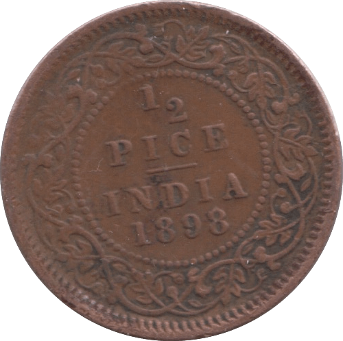 1898 HALF PICE INDIA - SILVER WORLD COINS - Cambridgeshire Coins