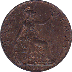 1898 HALFPENNY ( UNC ) - Halfpenny - Cambridgeshire Coins