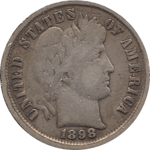 1898 SILVER DIME USA - SILVER WORLD COINS - Cambridgeshire Coins