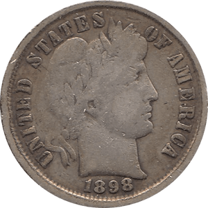 1898 SILVER DIME USA - SILVER WORLD COINS - Cambridgeshire Coins