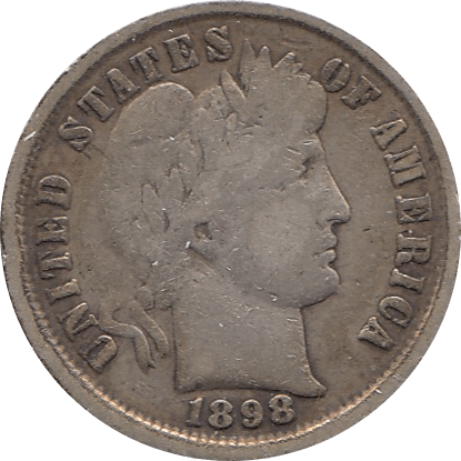 1898 SILVER DIME USA - SILVER WORLD COINS - Cambridgeshire Coins