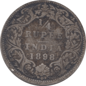1898 SILVER QUARTER RUPEE INDIA - WORLD SILVER COINS - Cambridgeshire Coins