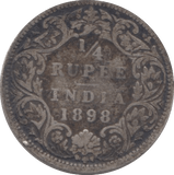 1898 SILVER QUARTER RUPEE INDIA - WORLD SILVER COINS - Cambridgeshire Coins