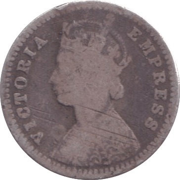 1898 SILVER TWO ANNAS INDIA - SILVER WORLD COINS - Cambridgeshire Coins