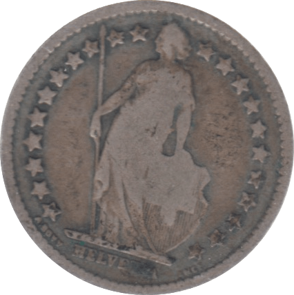 1898 SWITZERLAND SILVER 1/2 FRANC - SILVER WORLD COINS - Cambridgeshire Coins