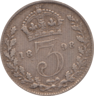 1898 THREEPENCE ( FINE ) 4 - Threepence - Cambridgeshire Coins