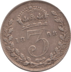 1898 THREEPENCE ( VF ) 4 - Threepence - Cambridgeshire Coins