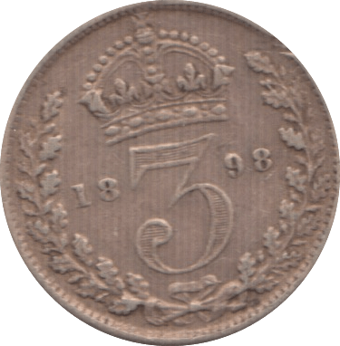 1898 THREEPENCE ( VF ) 4 - Threepence - Cambridgeshire Coins