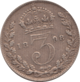 1898 THREEPENCE ( VF ) 4 - Threepence - Cambridgeshire Coins
