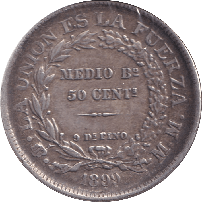 1899 50 CENTS BOLIVIA - WORLD COINS - Cambridgeshire Coins