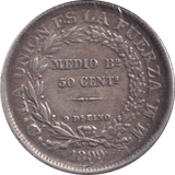 1899 50 CENTS BOLIVIA - WORLD COINS - Cambridgeshire Coins