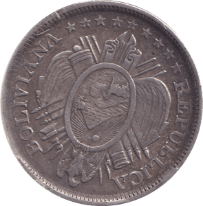 1899 50 CENTS BOLIVIA - WORLD COINS - Cambridgeshire Coins