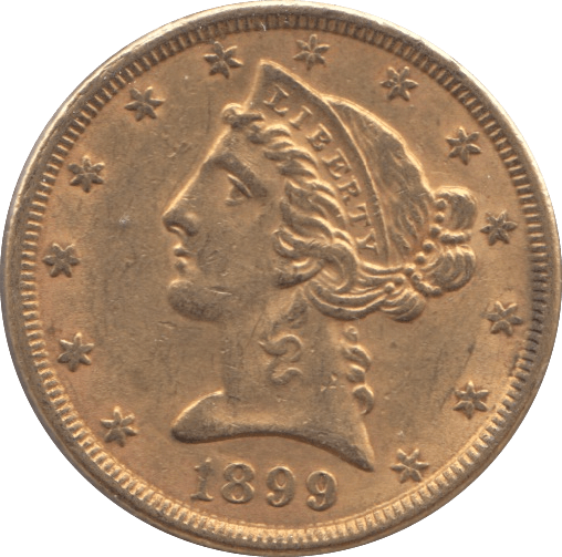 1899 GOLD FIVE DOLLAR USA - Gold World Coins - Cambridgeshire Coins