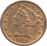 1899 GOLD FIVE DOLLAR USA - Gold World Coins - Cambridgeshire Coins