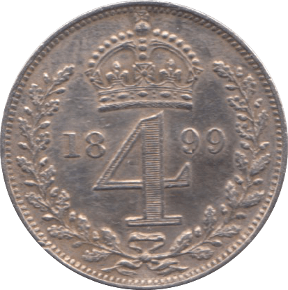 1899 MAUNDY FOUR PENCE ( AUNC ) - Maundy Coins - Cambridgeshire Coins