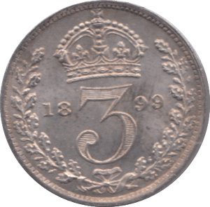 1899 MAUNDY THREEPENCE ( UNC ) - Maundy Coins - Cambridgeshire Coins
