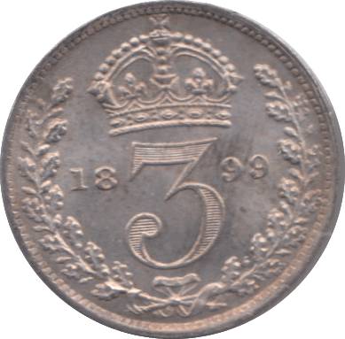 1899 MAUNDY THREEPENCE ( UNC ) - Maundy Coins - Cambridgeshire Coins