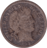 1899 SILVER 1 DIME USA - SILVER WORLD COINS - Cambridgeshire Coins