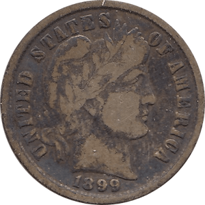 1899 SILVER DIME USA - SILVER WORLD COINS - Cambridgeshire Coins