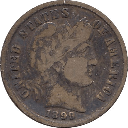 1899 SILVER DIME USA - SILVER WORLD COINS - Cambridgeshire Coins