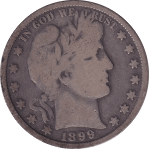 1899 SILVER HALF DOLLAR USA - SILVER WORLD COINS - Cambridgeshire Coins