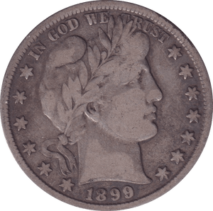 1899 SILVER HALF DOLLAR USA - SILVER WORLD COINS - Cambridgeshire Coins